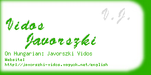 vidos javorszki business card